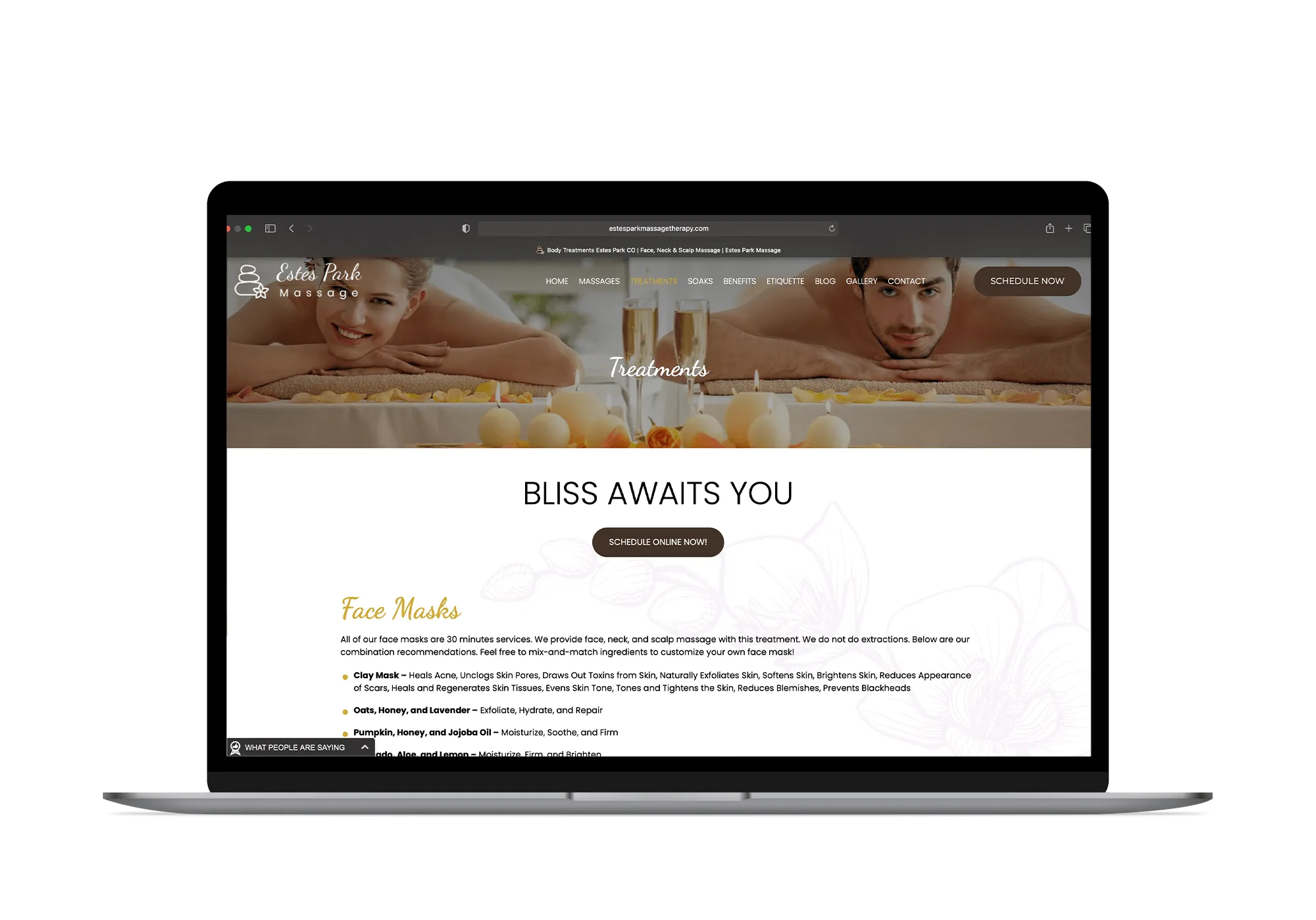 Estes Park Massage Website Design Case Study